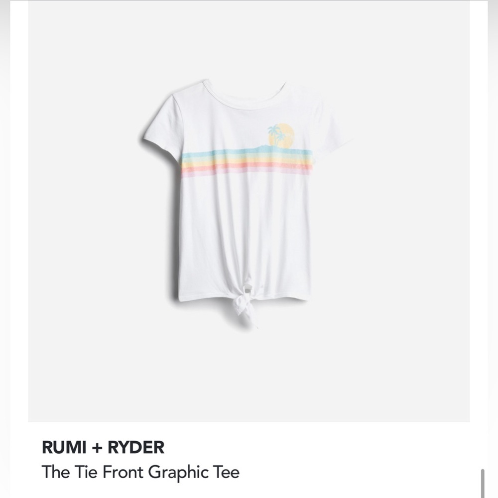 New with tags Bixby Nomad Tie Front Graphic Tee Girls sz M(8-10) colorful top - Picture 7 of 7